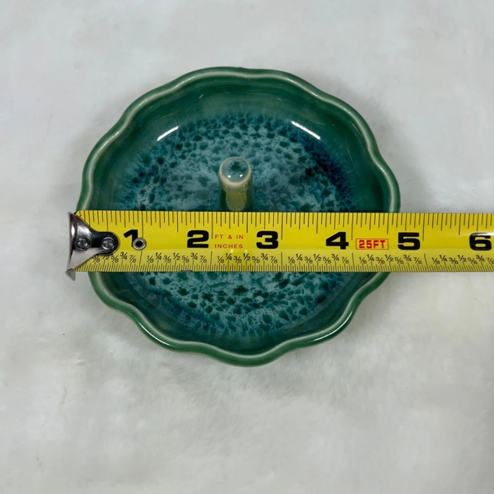 NEW Handmade Ring Trinket Dish Blue Green Locally Handcrafted Pottery NC